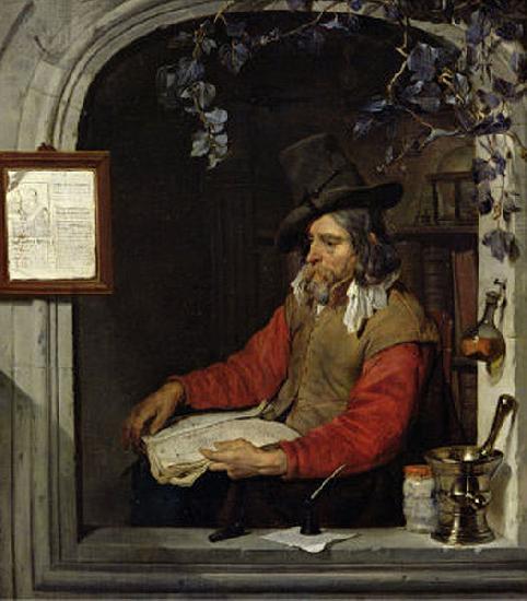 Gabriel Metsu The Apothecary or The Chemist. oil painting image